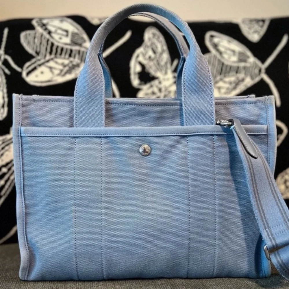 COACH Canvas Cargo Tote Bag w/ Detachable Crossbody/Shoulder Strap, EUC